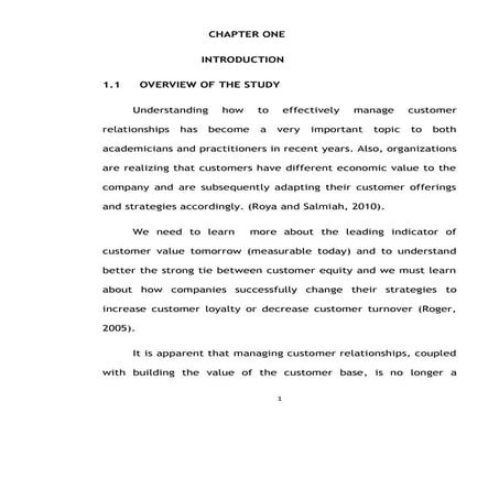 Impact of Customer Relationship Management on Customers loyalty . 