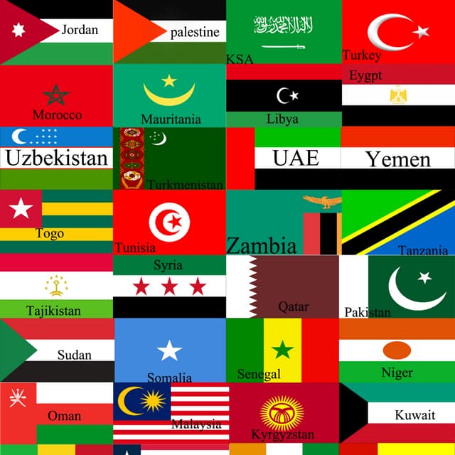 islamic countries flags with names