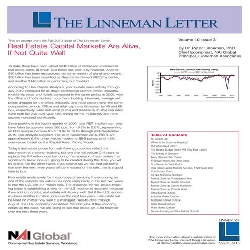 Real Estate Capital Markets Are Alive, If Not Quite Well