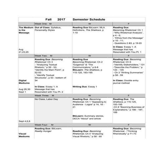 Assignment 3 Schedule | PDF