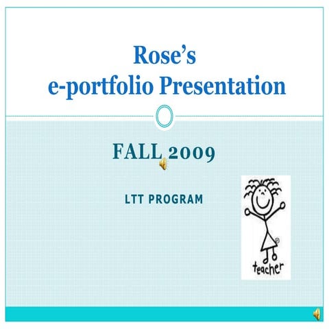 Fall 2009 Portfolio Presentation With Music