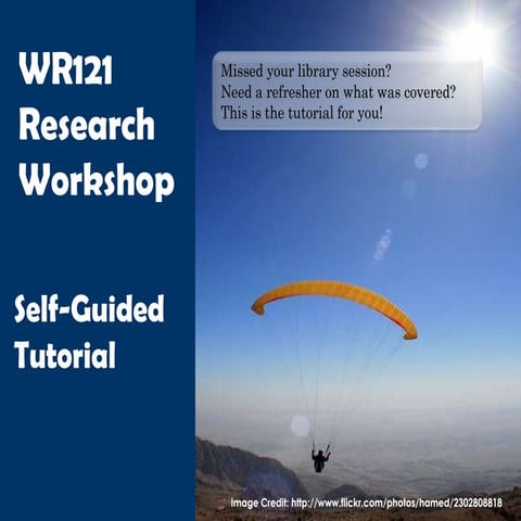 WR121 Self-Guided Tutorial