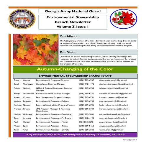 Fall 2013 environmental newsletter