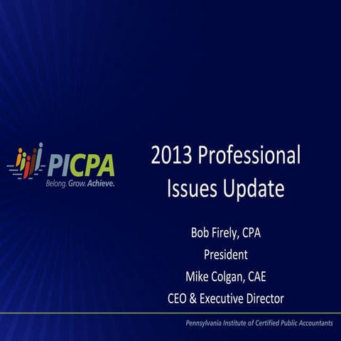 Professional Issues Affecting the CPA Profession Nationally and in Pennsylvania