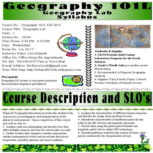 Fall 2016 geog 101 l syllabus we