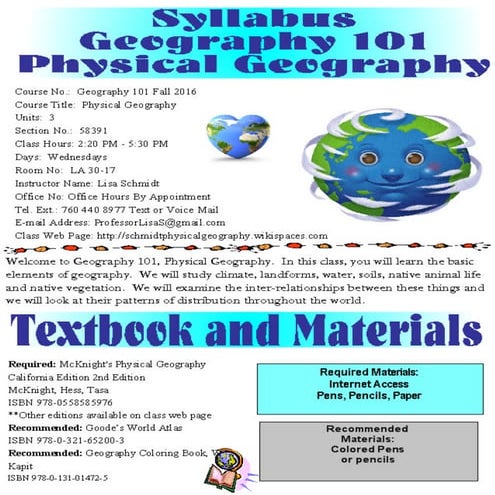 Fall 2016 geog 101 wed schmidt