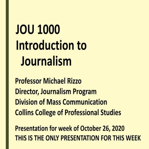 COMM 118 - Writing for a VOSOT (Broadcast Journalism) | PPTX