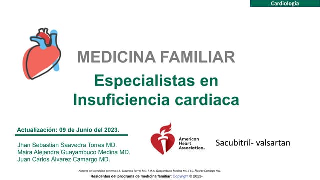 Insuficiencia cardiaca: Nuevos datos. 