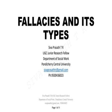 Fallacies and its types 