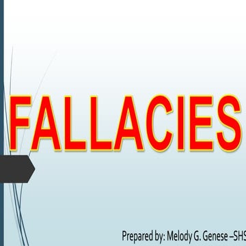 FALLACIES (INTRO TO PHILO.)