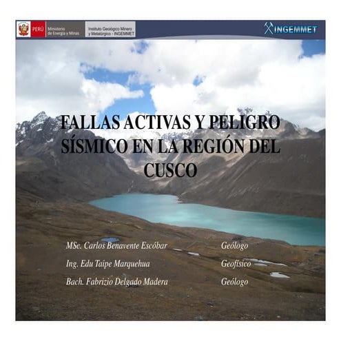 Fallas activas y sismicidad en la ciudad del cusco