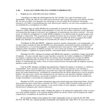 Fallas Comunes En Pc Doc