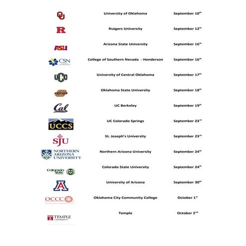 CSAA Insurance Group Fall College Recruiting Schedule