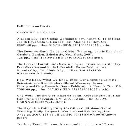 Fall Focus on BooksGROWING UP GREENA Clean Sky The Gl.docx