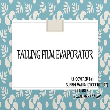 Falling Film Evaporator 