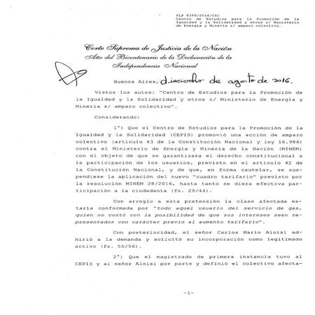 La Corte frenó el tarifazo para los usuarios residenciales