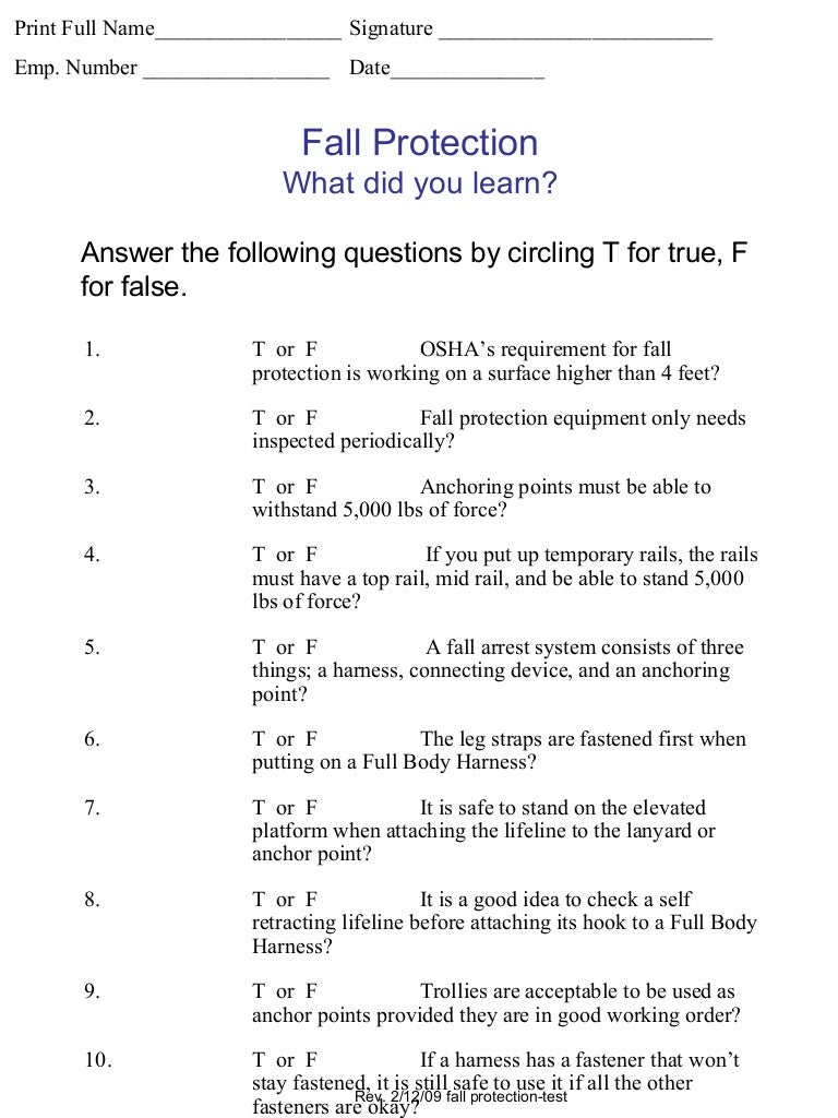 Fall Protection Test