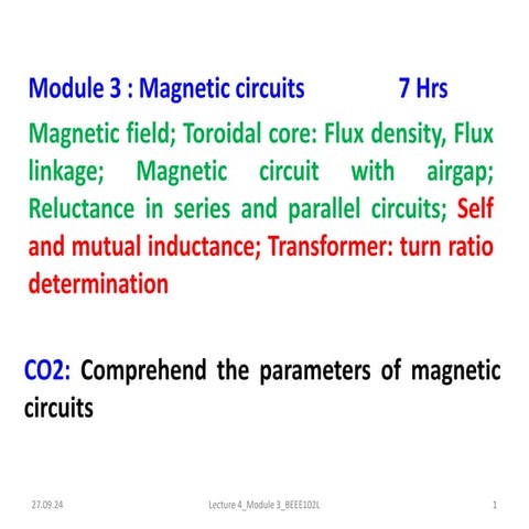 BEEE COupled Circuits and magnetic circuits