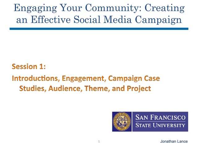 Fall SFSU Social Media campaigns sessions 2014
