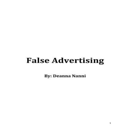 False Advertising Research Paper | PDF