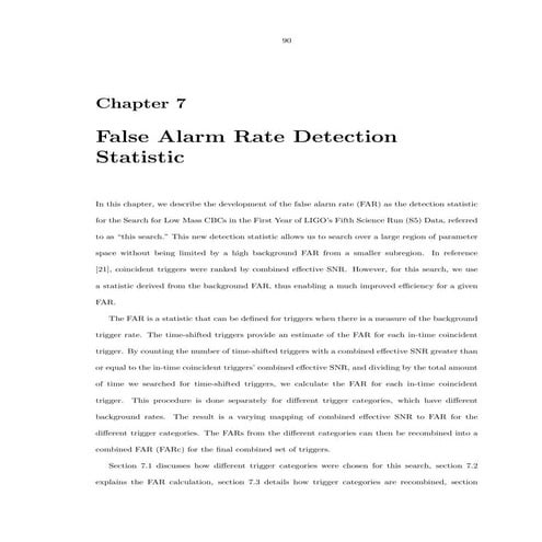 False alarm rate statistics