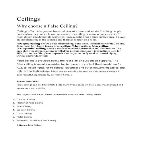 False ceiling 