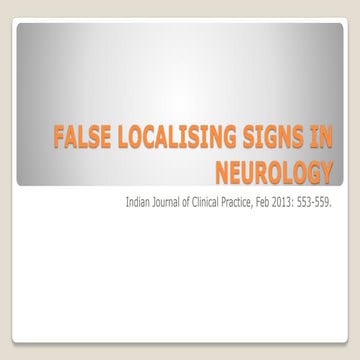 False Localising Signs In Neurology.pptx