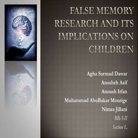 False memory research and its implications on children