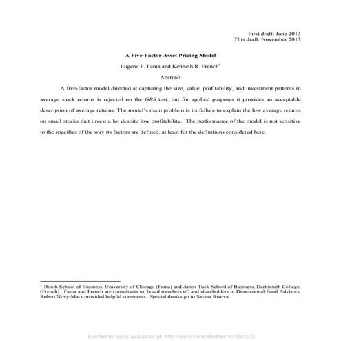 Fama french 5 factor working paper 11-2013