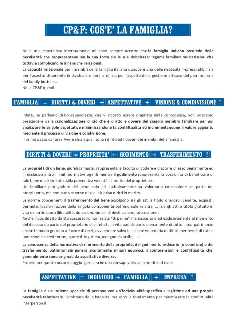 Cp F Cos E La Famiglia