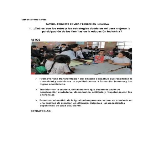 Rol de la familia en el proceso de inclusión educativa | PPT