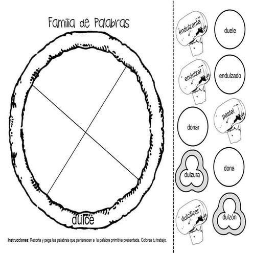 Familia de palabras pizza