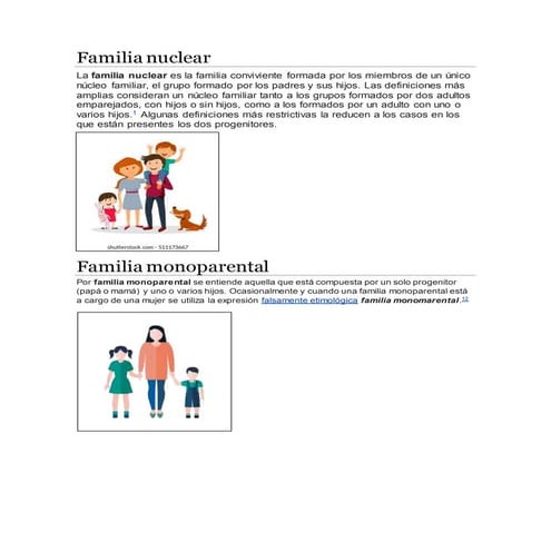 Tipos de Familia la familia y su tipo de | PDF