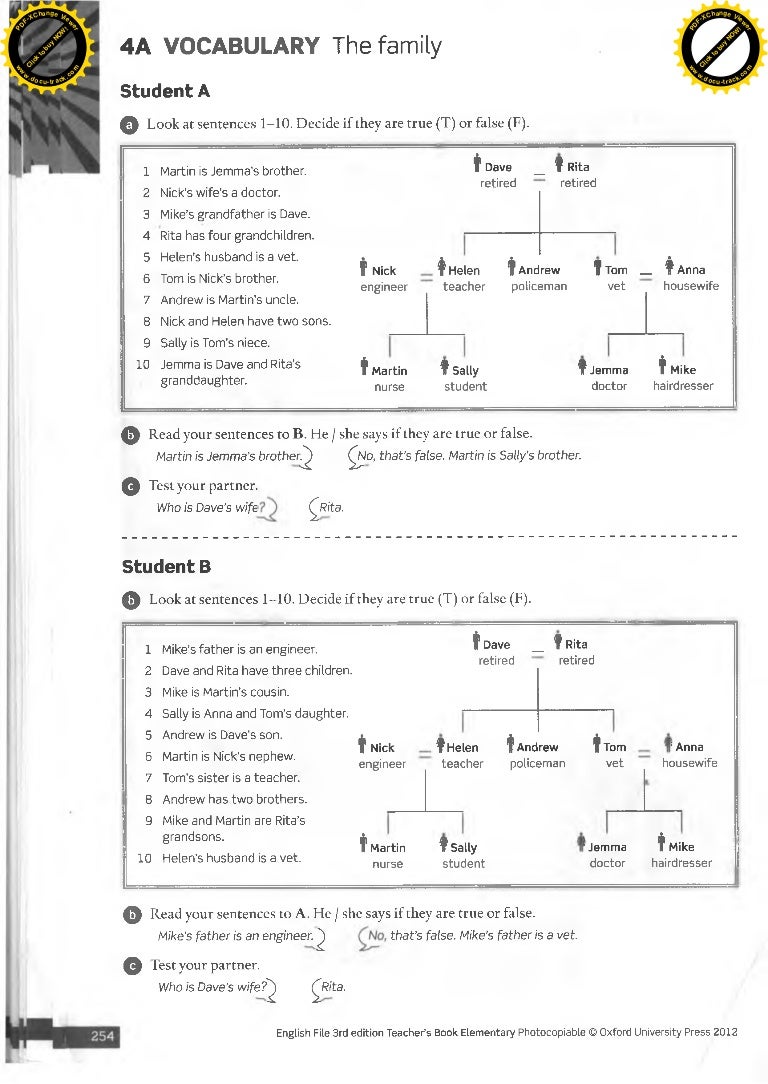Family worksheet