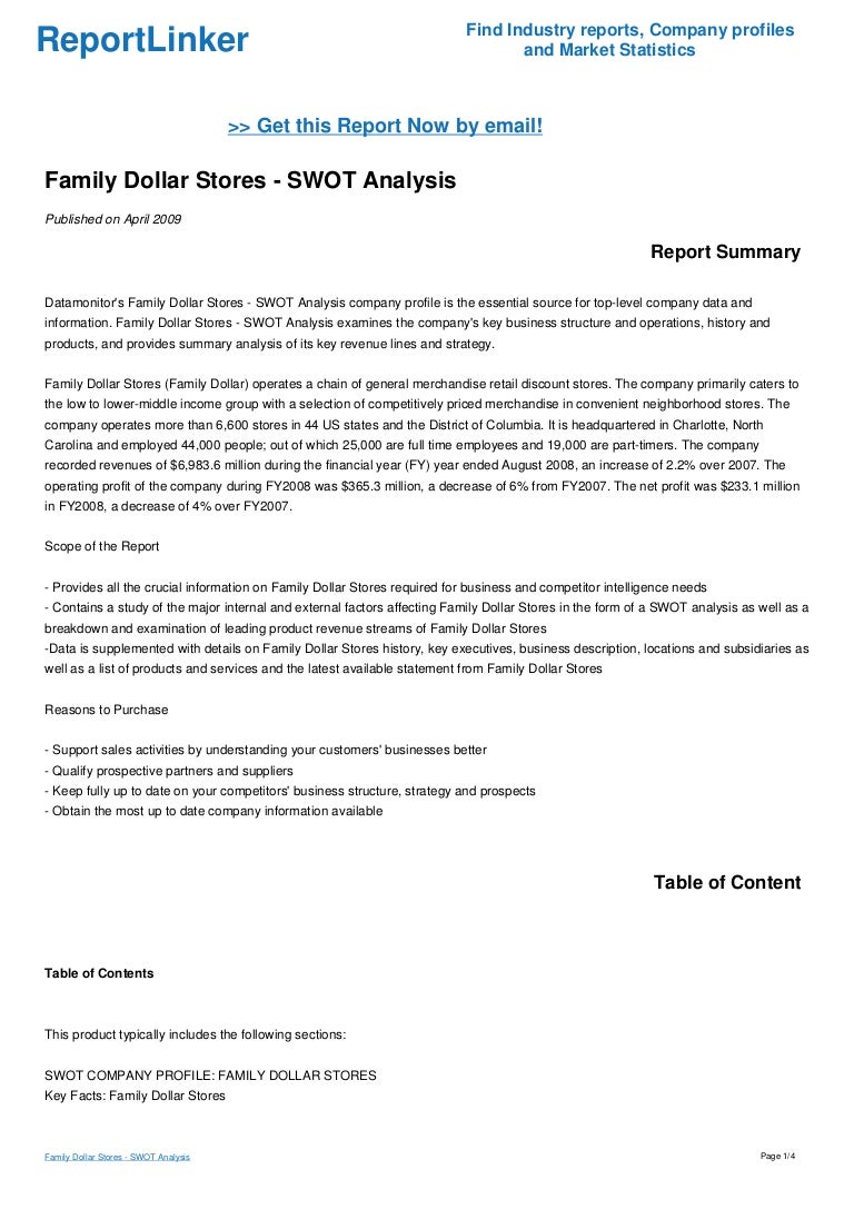 Family dollar swot essay 08 picture
