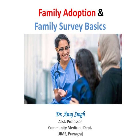 Family Adoption Program and Family Survey Basics By Dr. Anuj Singh