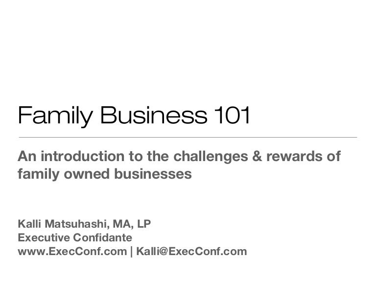 Family business 101