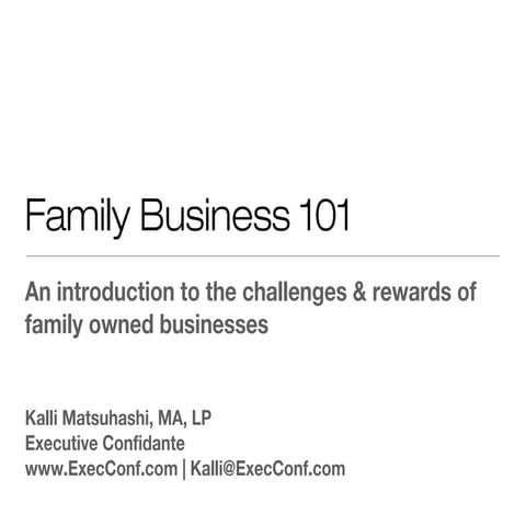 Family business 101