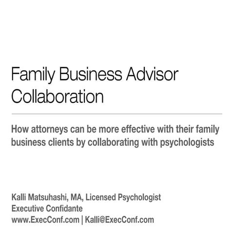 Family Business Advisor Collaboration