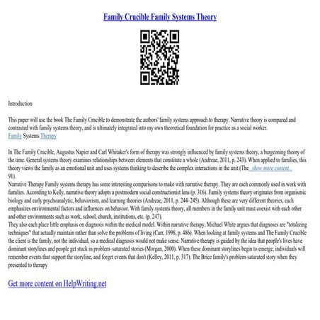 Family Crucible Family Systems Theory