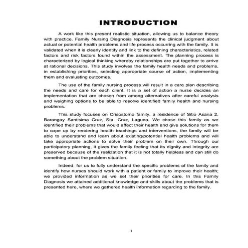 Family Diagnosis *CHN