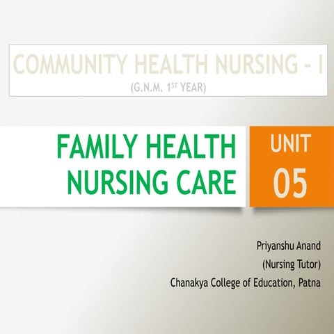 FAMILY HEALTH NURSING CARE - UNIT 5 - CHN 1 - GNM 1ST YEAR.pptx
