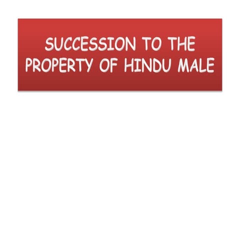 Family law succession to a Hindu male