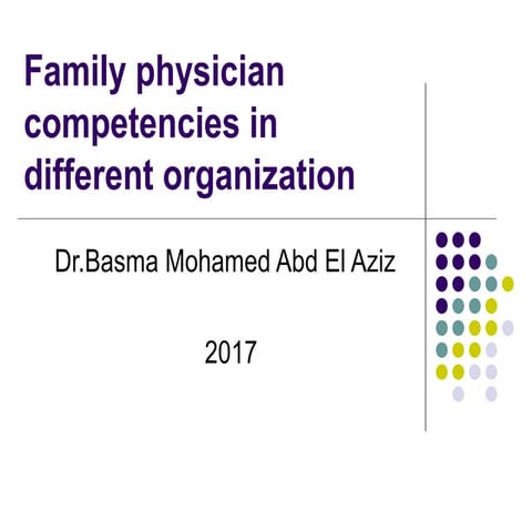 Family physician competencies in different organization