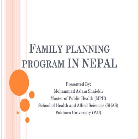 Family Planning Program in Nepal