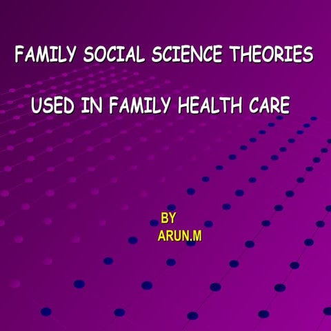 Family social science theories used in family health care 