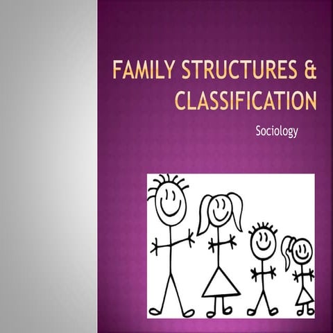 Family structures & Classification (for a Sociology Presentation)