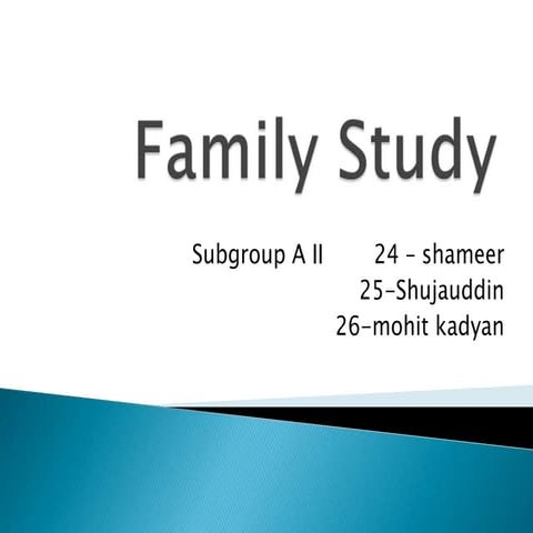 Family study community medicine presentation