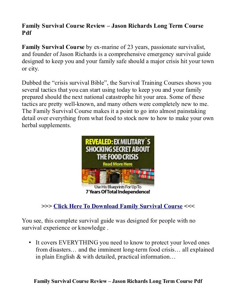 Family Survival Guide Jason Richards