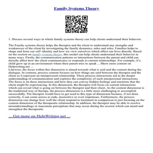 Family Systems Theory